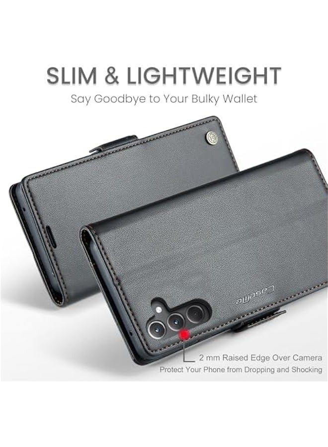 Samsung Galaxy A35 5G Wallet Case - RFID Blocking PU Leather Flip Cover  - Image 2