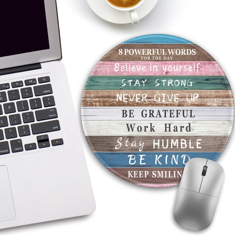 lebrocoli Inspirational Quote Work Mouse Pad, Positive Desk Small Round Mouse Pads, Mini Travel Mousepad for Wireless Computer Laptop, Office Desk Accessories, 8.6 x 8.6 inch - Image 2