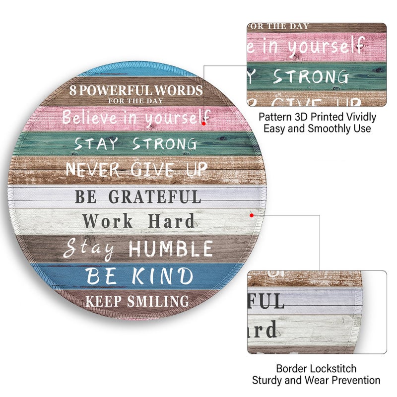 lebrocoli Inspirational Quote Work Mouse Pad, Positive Desk Small Round Mouse Pads, Mini Travel Mousepad for Wireless Computer Laptop, Office Desk Accessories, 8.6 x 8.6 inch - Image 5