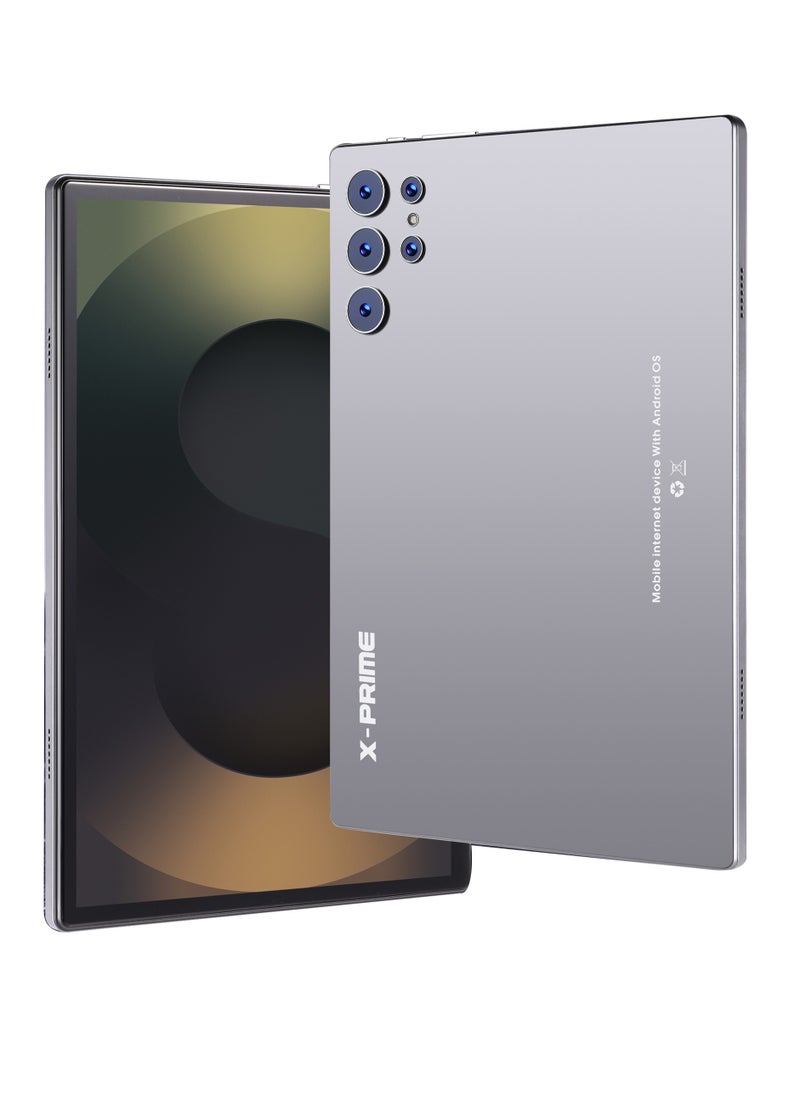 X - Prime S25 Ultra+ 10.1" HD Display Android Slim Smart Tablet PC with Keyboard 16GB RAM 1TB ROM Dual SIM 5G Network Wi-Fi Tablet Dual Camera Octa-Core Tab Grey  - Image 1