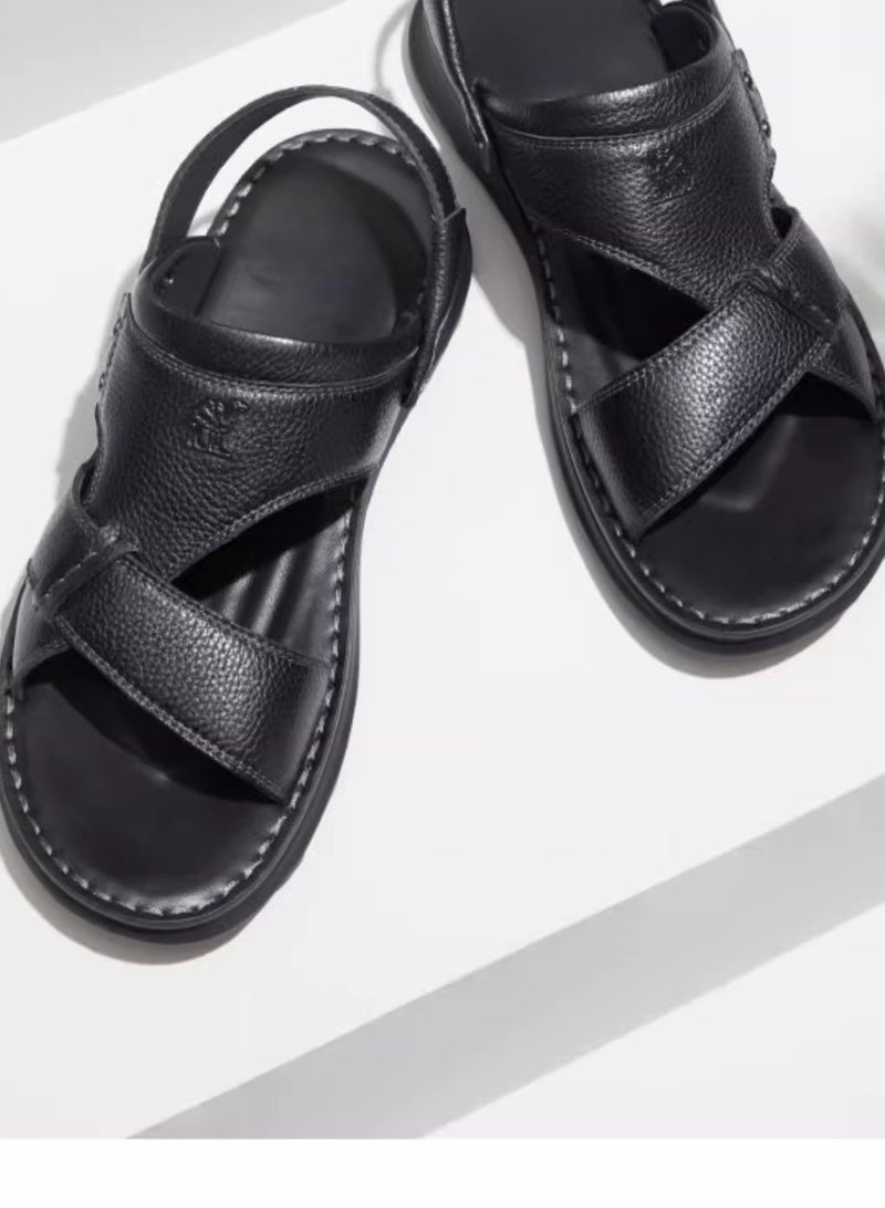 camel New Fashionable Leather Men's Business Slippers  - Image 2