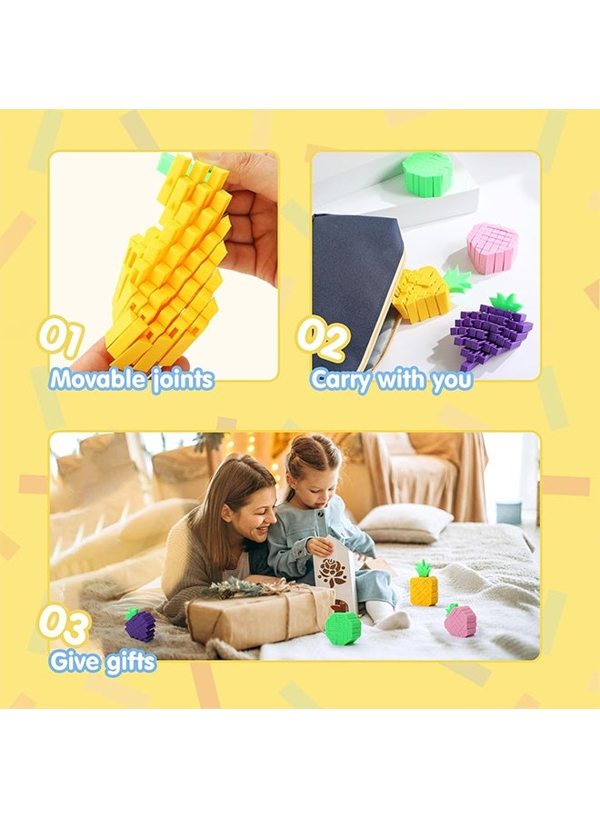 4 Pcs 3D Printed Fidget Fruit Toys, Make a Sound Flexible Desk Fidget Worm Toy for Stress Relief, Boys Girls Kids Adults Birthday Gift Party Favors Stress Toys - Image 4