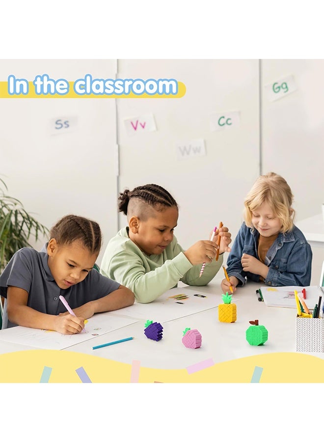 4 Pcs 3D Printed Fidget Fruit Toys, Make a Sound Flexible Desk Fidget Worm Toy for Stress Relief, Boys Girls Kids Adults Birthday Gift Party Favors Stress Toys - Image 2