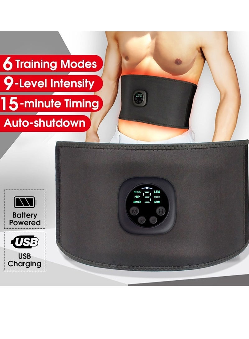 Intelligent Unisex USB Rechargeable EMS Fitness Trainer Belt LED Display Electrical Muscle Stimulator Abdominal Muscle Sticker Home Muscle Training Device - Image 1
