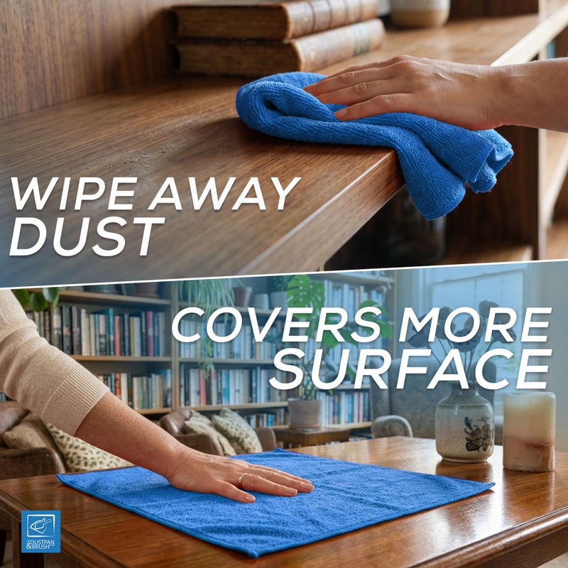 TDBS The Dustpan and Brush Store Microfibre Cleaning Cloth, Large Size 40x40cm, Super Absorbent Lint Free Microfiber Cloths Cleaning for Home, Kitchen, Surface, Mirrors, Bathrooms, Motorbike, Car (Blue, 10) - Image 2