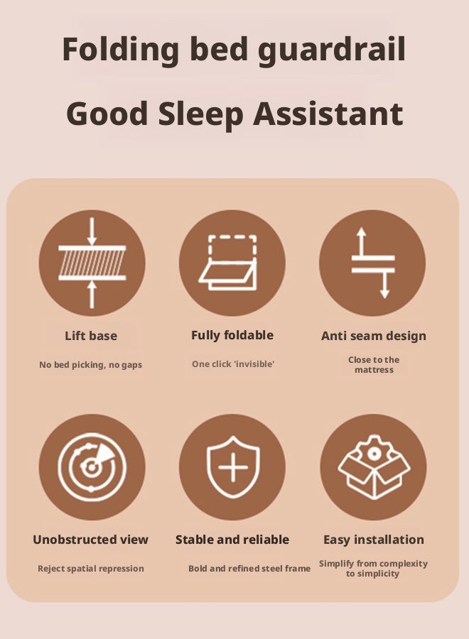 بيوينتي سكك حديد سرير الطفل للأطفال الصغار القابلة للطي سرير السكك الحديدية الحرس,سكك حديدية سرير الأطفال وحراس السكك الحديدية,سكك حديدية حامية سياج السرير الأمني,ارتفاعات قابلة للتعديل وأرجحة أسفل سرير الحرس السكك الحديدية للملكة الملكة المزدوجة - Image 2