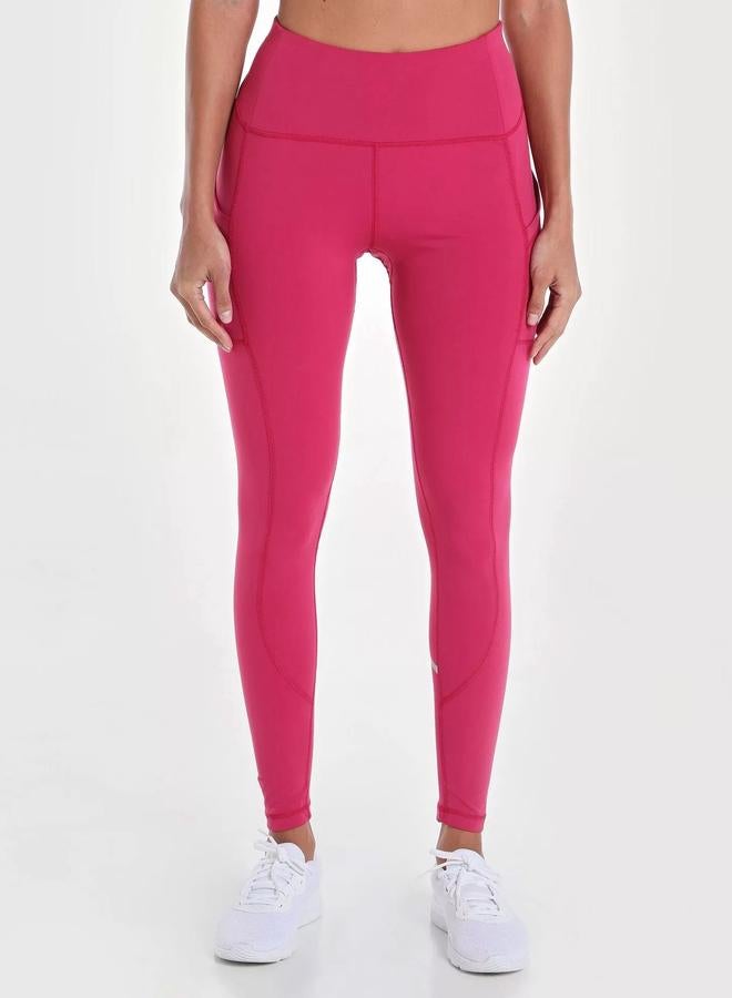 Wizard Women Vent Racy Solid Leggings with Exposed Seam - Image 1