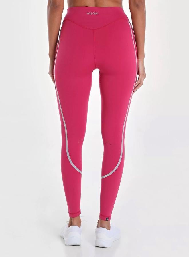 Wizard Women Vent Racy Solid Leggings with Exposed Seam - Image 4