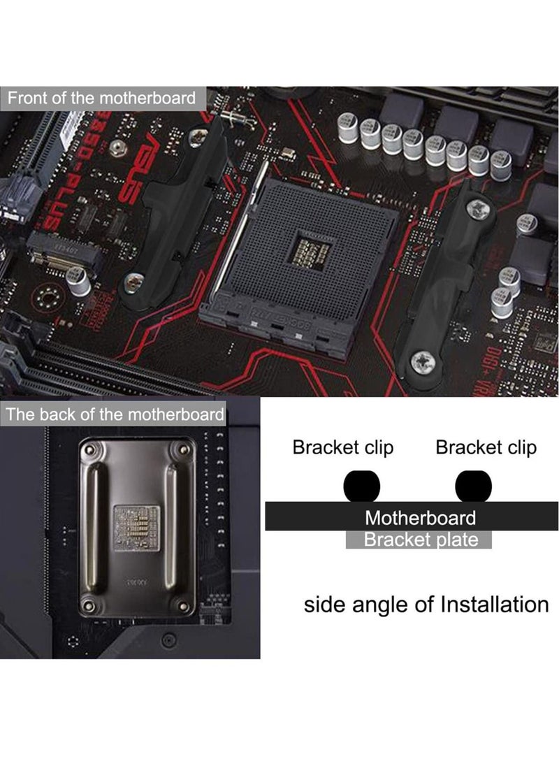 Excefore - 2 PCS AM4 Durable CPU Heatsink Bracket, Hook-Type Air-Cooled or Partially Water-Cooled Radiators, Suitable for AM4 (Black) - Image 1