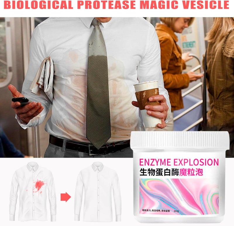 كلاراكو مزيل بقع إنزيم نشط، مزيل بقع الغسيل بإنزيم نشط - وايت شيرت غارديان، مزيل بقع الملابس، قطعة أثرية للغسيل البطيء، منظف بقع الملابس العنيدة (3 قطع) - Image 2