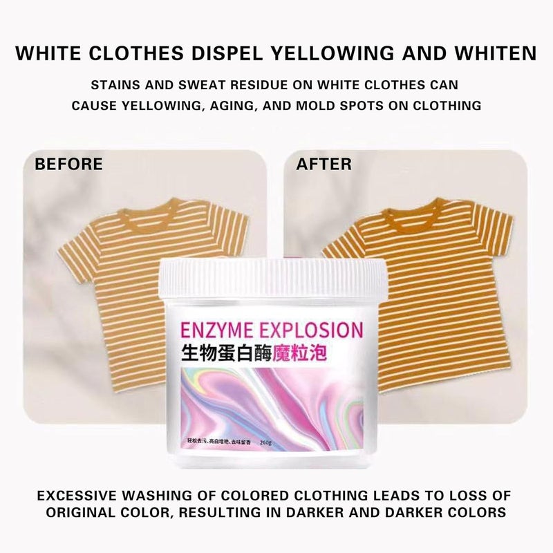 كلاراكو مزيل بقع إنزيم نشط، مزيل بقع الغسيل بإنزيم نشط - وايت شيرت غارديان، مزيل بقع الملابس، قطعة أثرية للغسيل البطيء، منظف بقع الملابس العنيدة (3 قطع) - Image 3