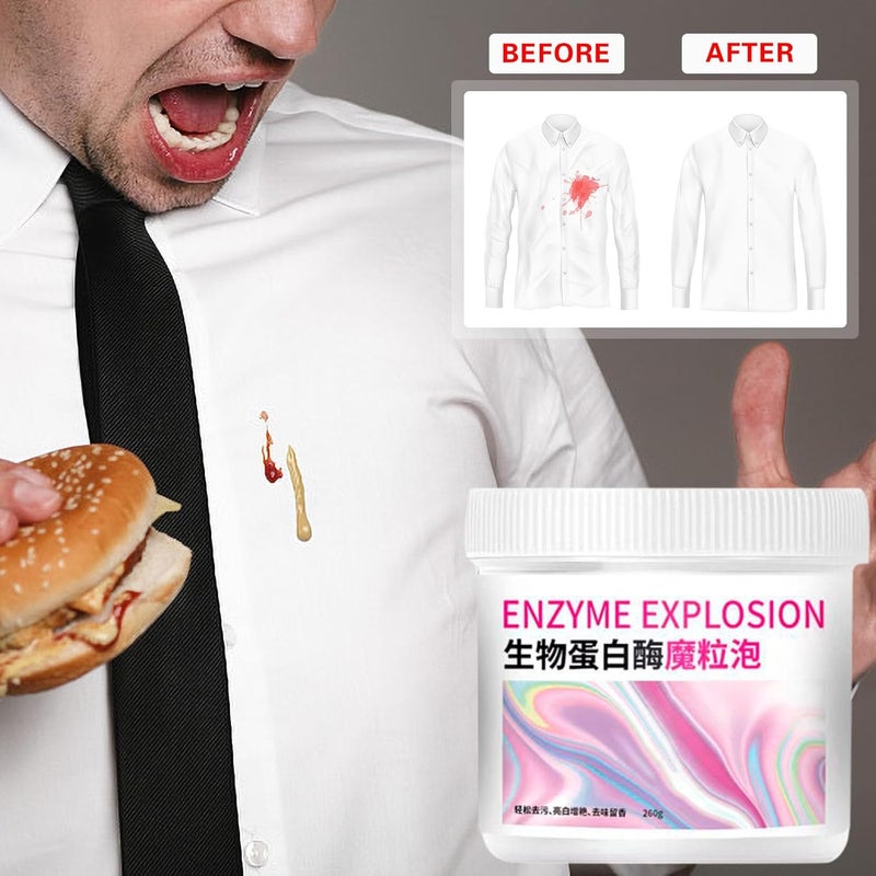 كلاراكو مزيل بقع إنزيم نشط، مزيل بقع الغسيل بإنزيم نشط - وايت شيرت غارديان، مزيل بقع الملابس، قطعة أثرية للغسيل البطيء، منظف بقع الملابس العنيدة (3 قطع) - Image 4