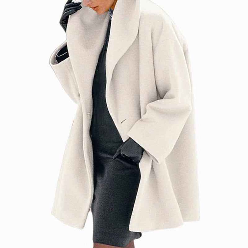 Women's Casual Hooded Wool Coat Winter Fall Outerwear Loose Fit - Image 2