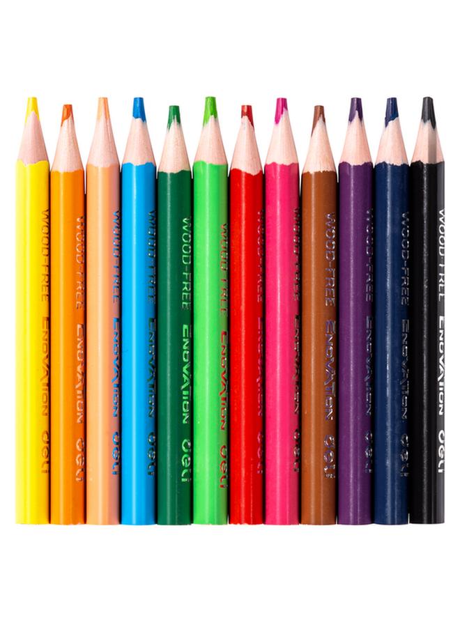 Deli 12-Piece Enovation Wood-Free Colored Pencils Assorted Color 3mm 145826 - Image 2