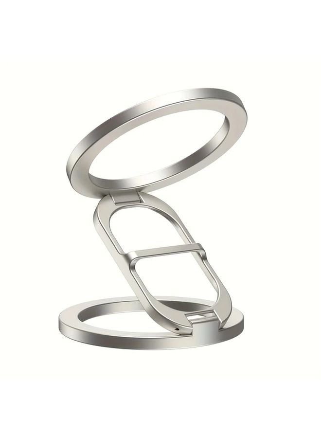 Bright Silvery Magnetic Phone Stand Foldable Multi Functional Compatible With iPhone 16 15 14 13 12 Pro Max - Image 1
