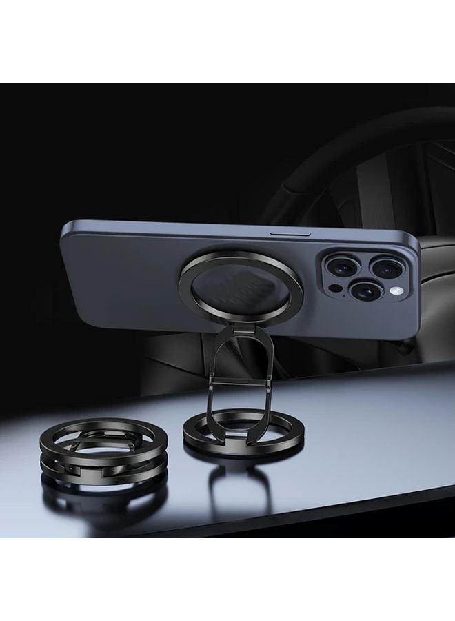 Bright Silvery Magnetic Phone Stand Foldable Multi Functional Compatible With iPhone 16 15 14 13 12 Pro Max - Image 4