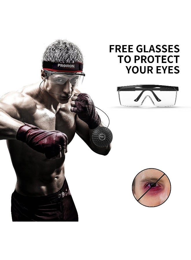 PROIRON Boxing Reflex Ball with Safety Glasses, 4 Difficulty Levels Boxing Ball with 2 Adjustable Headband, Boxing Head ball for Punch Speed, Hand Eye Coordination Training Equipment - Image 4