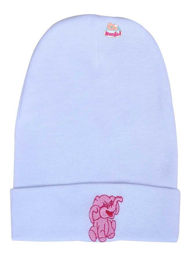Nonibud Kid's Cotton Cap (Pack Of 3) (NB-1102_Multicolor_0 Months-6 Months) - Image 2