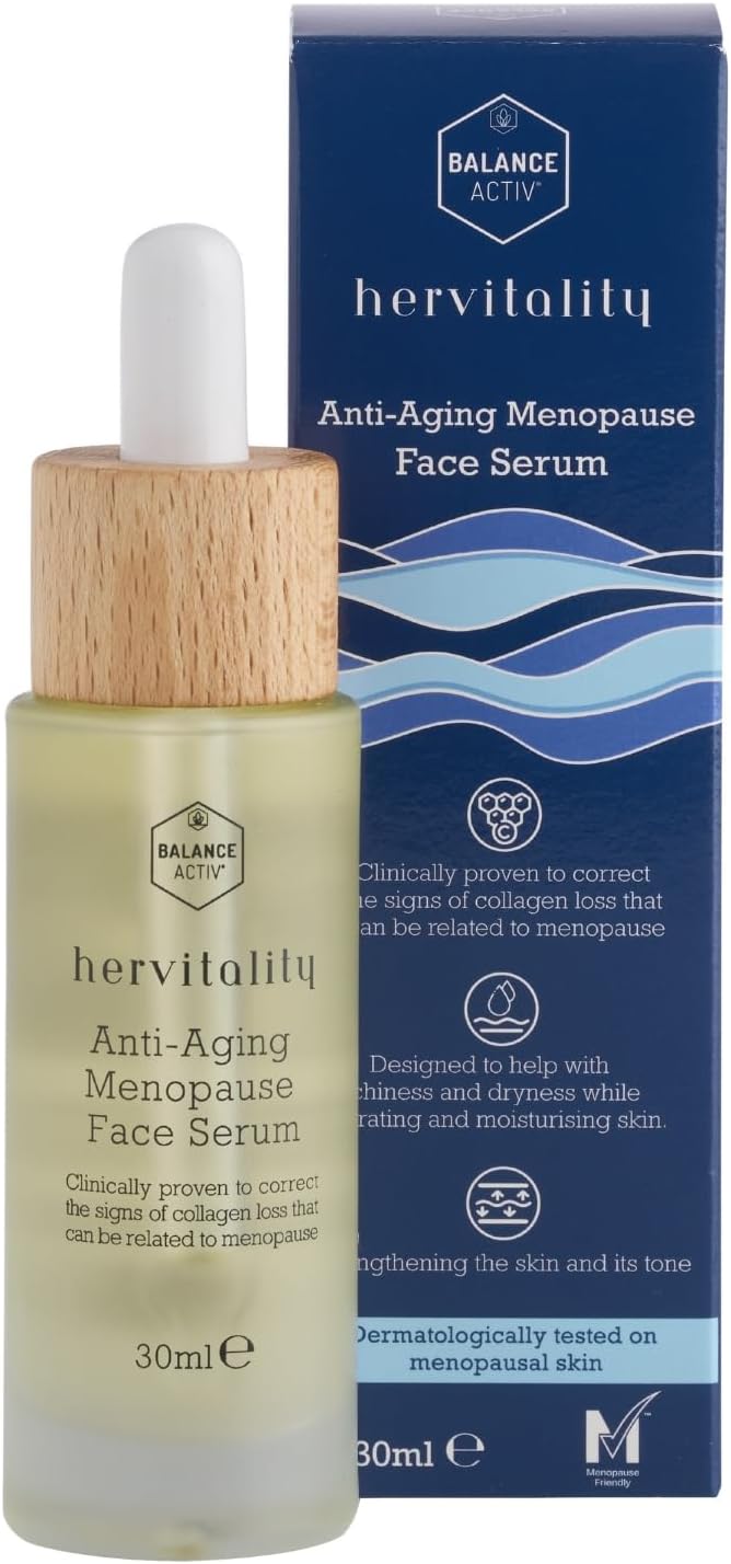 Balance Activ HerVitality AntiAging Menopause Oil Based Night Face Serum for Women Clinically Proven to Correct Signs of Collagen Loss Hydrating and Relieves Dryness 30ml 1 Pack