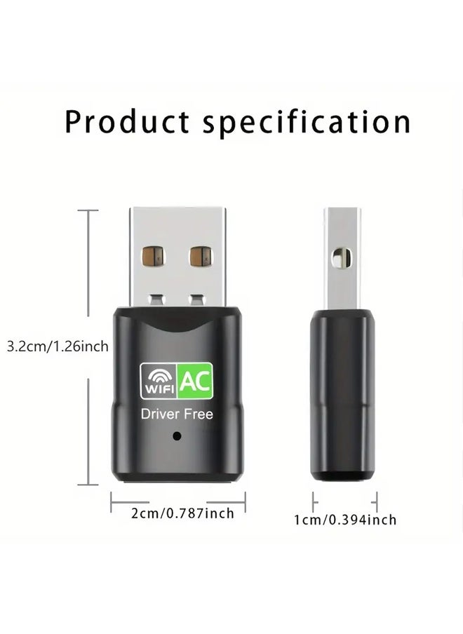 2PCS USB WiFi Bluetooth Adapter for Desktop PC 650Mbps Dual Band 2.4G Wireless WiFi Adapter for PC, Laptop, Compatible with XP/Win7/8/8.1/10/11 System