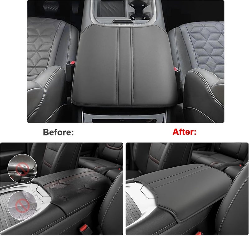 SXCY for 2025 2026 Nissan Armada Armrest Cover for 2025 2026 Nissan Armada Accessories 2025 2026 Armada Center Console Cover 2025 2026 Armada Middle Console Cover (Thin Cover with Black Line) - Image 2