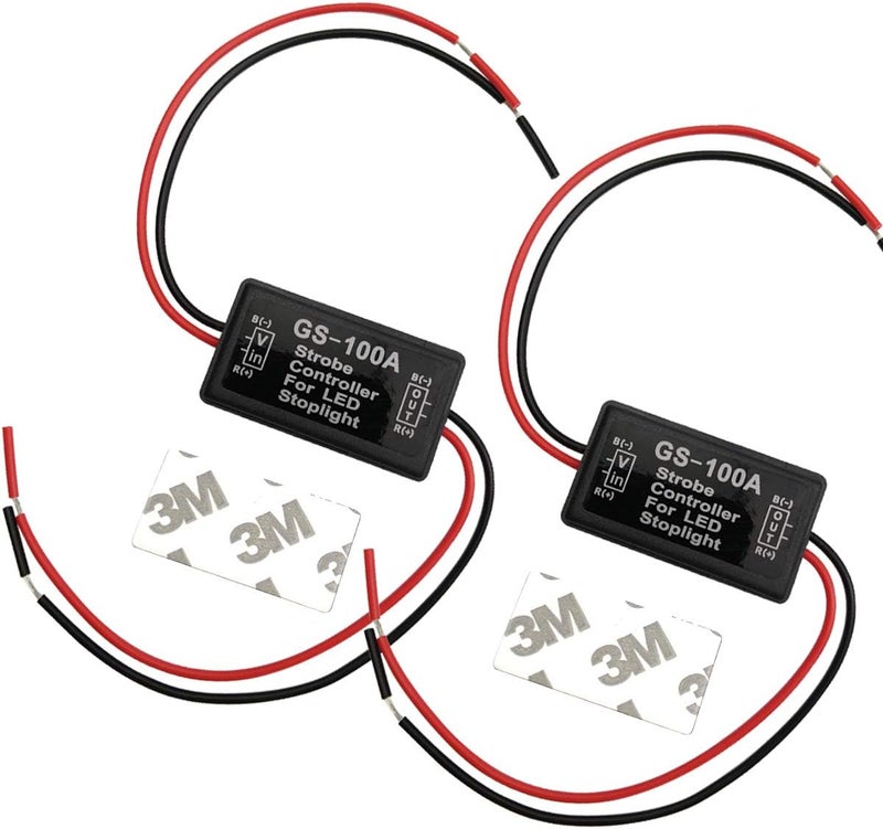 iBrightstar 9-30V Flashing Strobe Blinking Controller Flasher Module for LED Brake Tail Stop Light High Mount/3rd Brake Lights - 2Pack - Image 3