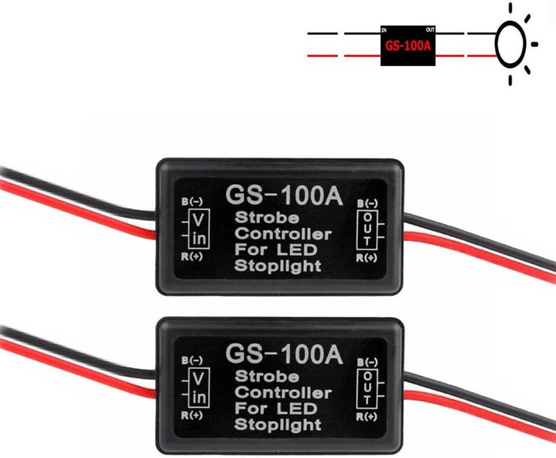 iBrightstar 9-30V Flashing Strobe Blinking Controller Flasher Module for LED Brake Tail Stop Light High Mount/3rd Brake Lights - 2Pack - Image 4