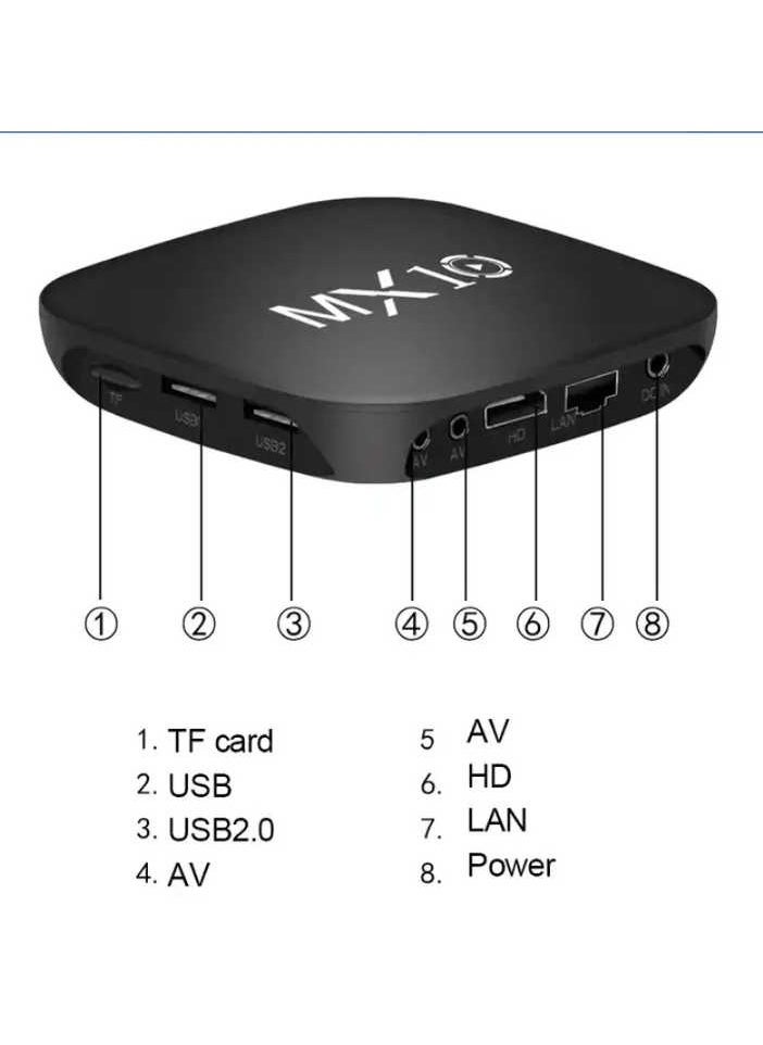MX10 - MX10 Tv Box Android 13 4K 3D Smart IPTV Box with 2.4G 5G WiFi television TV stick - Image 1