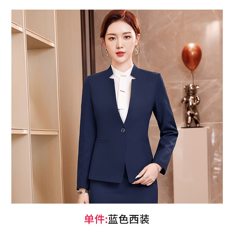 Black Suit Jacket Female Spring and Autumn Small College Student Workplace Interview Dress Work Clothes Professional Suit suit Blue suit  - Image 1