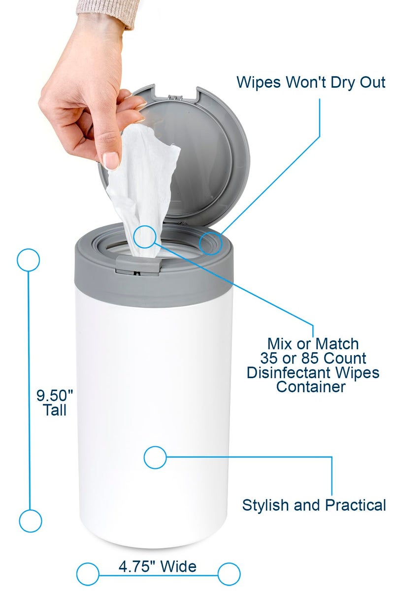 Inevibe Disinfecting Wipes Dispenser - Push Button Decorative Holder For Standard Cleaning Wipes Container  Use In Kitchen Countertop  Bathroom  Classroom (White) - Image 4