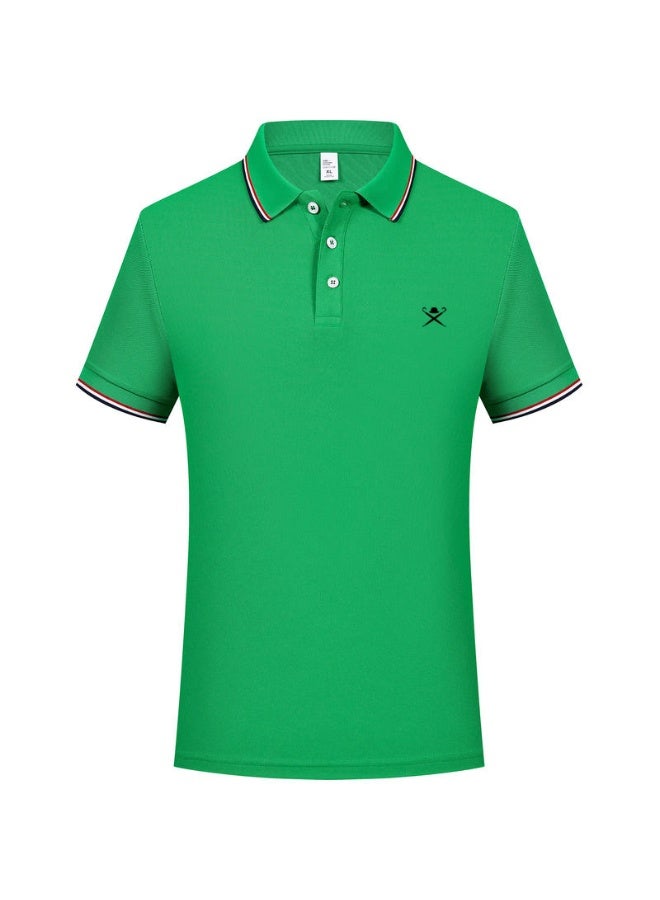 HACKETT LONDON Classic striped lapel POLO shirt for men and women couples with beaded cotton short sleeves. - Image 4