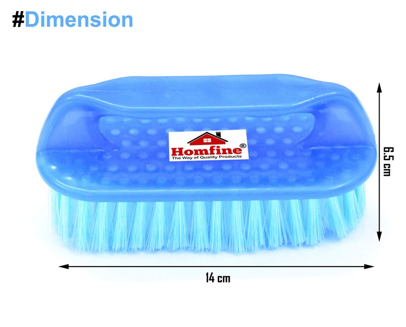 Homfine Cleaning Series Cloth Brush/Laundry Brush with Handle Semi Hard Bristles for Cloth Washing, Laundry, Jeans, T-Shirts etc (1 Pc, Colour May Vary) Green, Blue, Pink, Orange - Image 2
