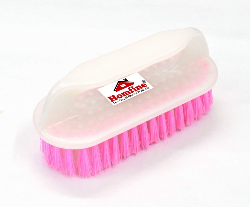 Homfine Cleaning Series Cloth Brush/Laundry Brush with Handle Semi Hard Bristles for Cloth Washing, Laundry, Jeans, T-Shirts etc (1 Pc, Colour May Vary) Green, Blue, Pink, Orange - Image 4