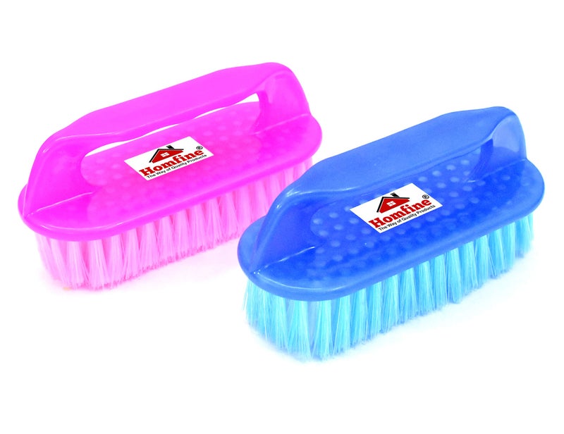 Homfine Cleaning Series Cloth Brush/Laundry Brush with Handle Semi Hard Bristles for Cloth Washing, Laundry, Jeans, T-Shirts etc (1 Pc, Colour May Vary) Green, Blue, Pink, Orange - Image 5