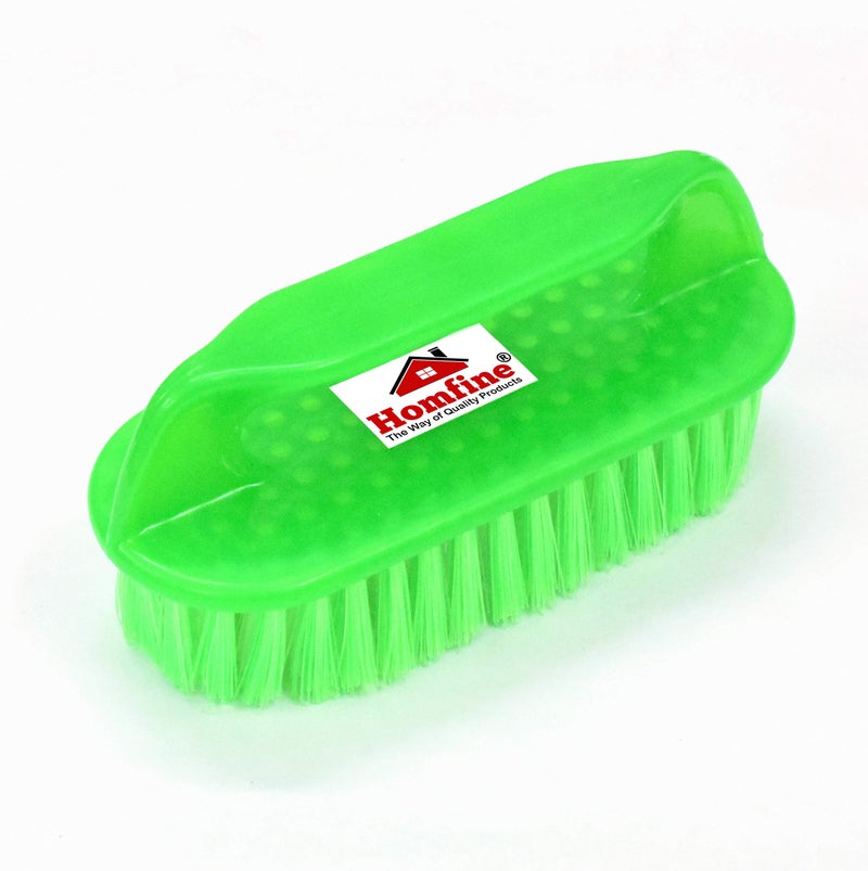 Homfine Cleaning Series Cloth Brush/Laundry Brush with Handle Semi Hard Bristles for Cloth Washing, Laundry, Jeans, T-Shirts etc (1 Pc, Colour May Vary) Green, Blue, Pink, Orange - Image 1