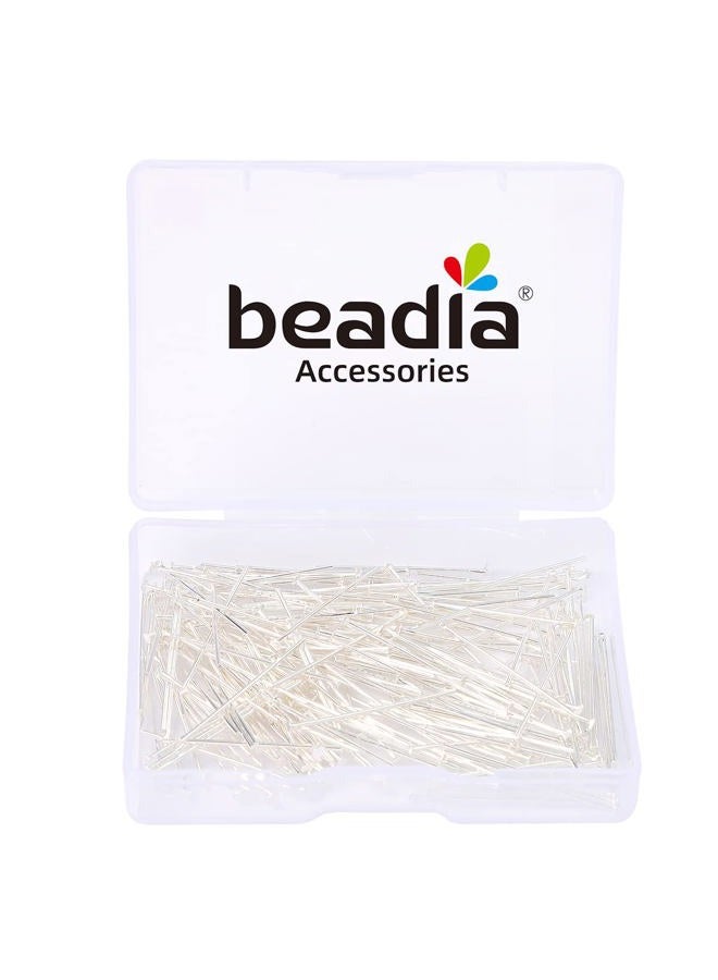 BEADIA Silver Plated Flat Head Pins Non Tarnish 25mm 200pcs for Jewelry Making Findings - Image 4