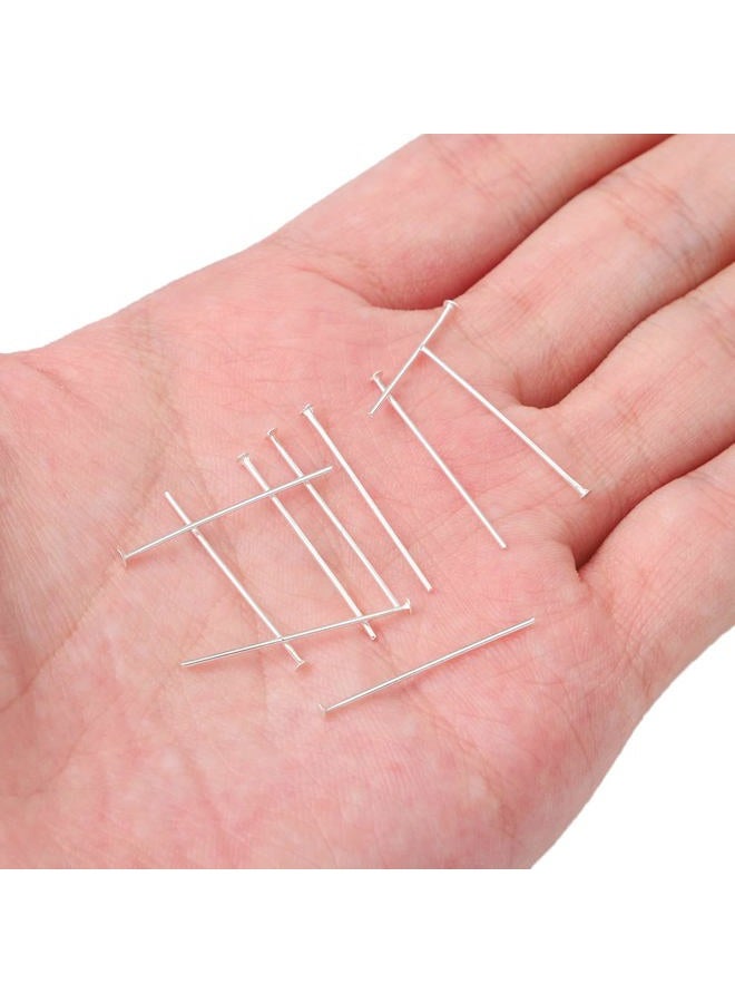BEADIA Silver Plated Flat Head Pins Non Tarnish 25mm 200pcs for Jewelry Making Findings - Image 3