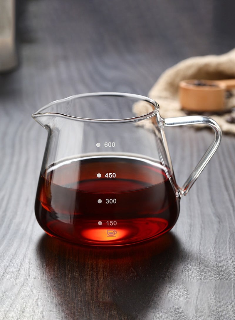 ايكي ايك V60 صانع القهوة الزجاجي المقاوم للحرارة صانع القهوة صب فوق القهوة خادم الشاي غلاية باريستا خادم 600 مللي  - Image 1