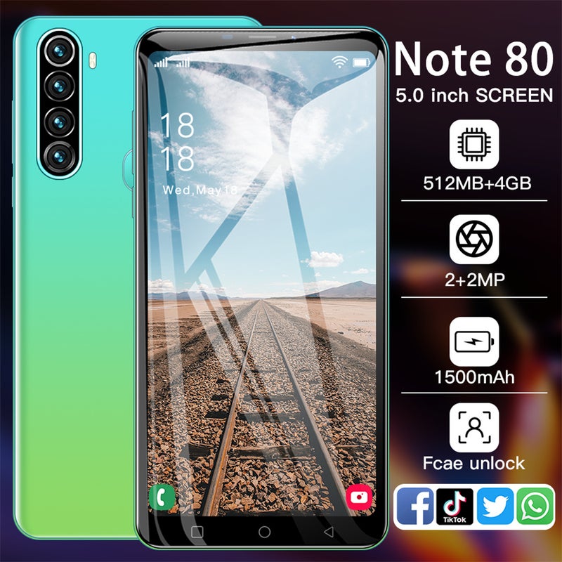 Generic (Unbranded) هاتف ذكي Note80 بشاشة 5.0 بوصة، أسود، قابس أمريكي - Image 2