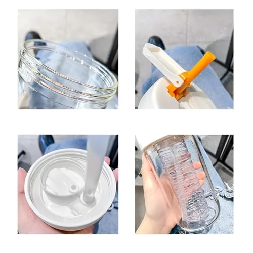 PAUL SONS Hospitality 400ml Cute Plastic Water Bottles Handle Water Bottles Cup Infuser Sipper Bottle Mug Leak proof BPA Free with Straw for Kids Girls (Multicolor Pack of 1Pc) - Image 3