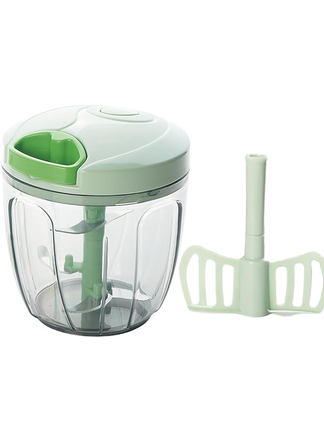 PROMASS مفرمة بخمس شفرات وخفاقة واحدة، سعة لتر، مفرمة بصل يدوية، مفرمة خضروات، مفرمة خضروات 900 مل - Image 1