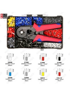 RACO RACO Giffex Crimping Plier Set (0.25-10mm²) with 1200 Ferrule Connectors – Self-Adjusting Ratchet Bootlace Crimping Tool for Electrical Cable Lugs  - Image 3