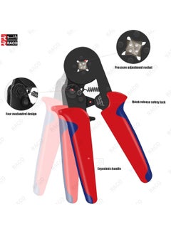 RACO RACO Giffex Crimping Plier Set (0.25-10mm²) with 1200 Ferrule Connectors – Self-Adjusting Ratchet Bootlace Crimping Tool for Electrical Cable Lugs  - Image 4
