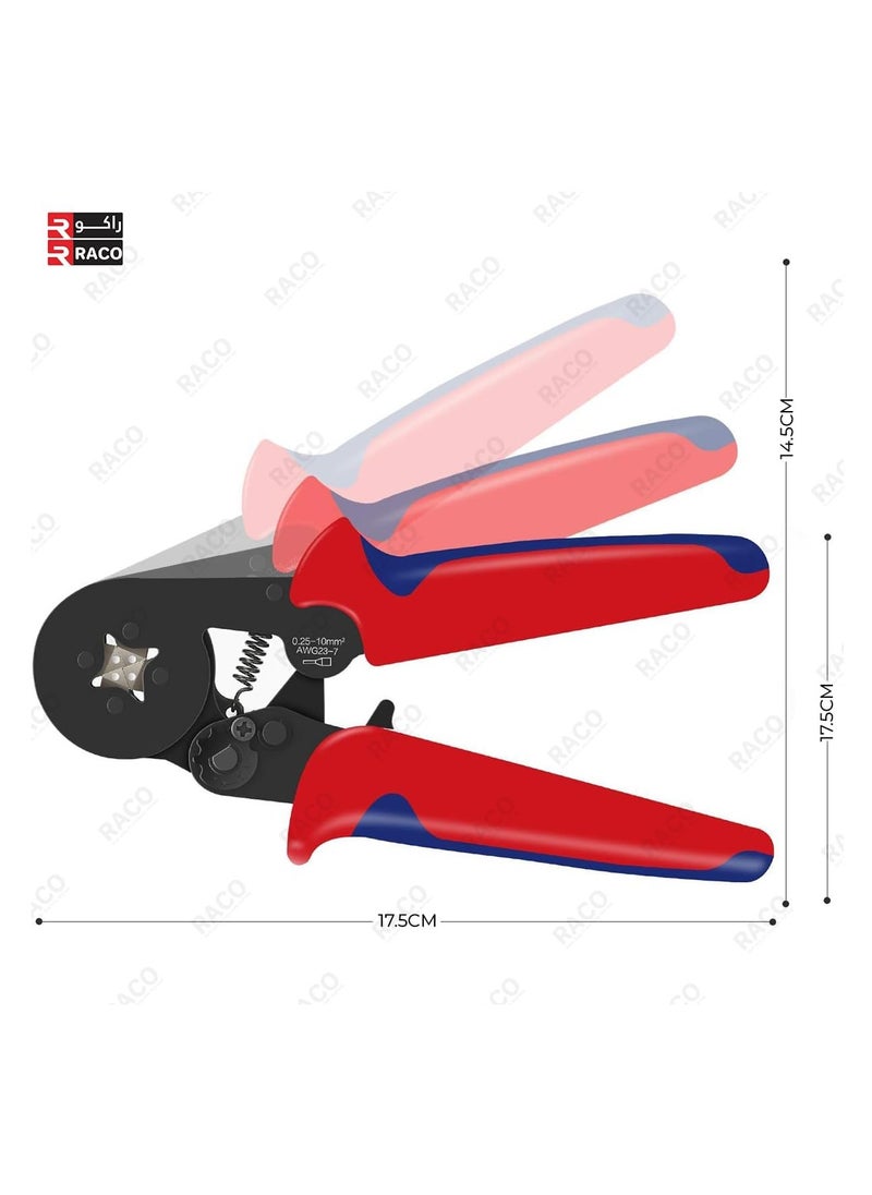 RACO RACO Giffex Crimping Plier Set (0.25-10mm²) with 1200 Ferrule Connectors – Self-Adjusting Ratchet Bootlace Crimping Tool for Electrical Cable Lugs  - Image 5