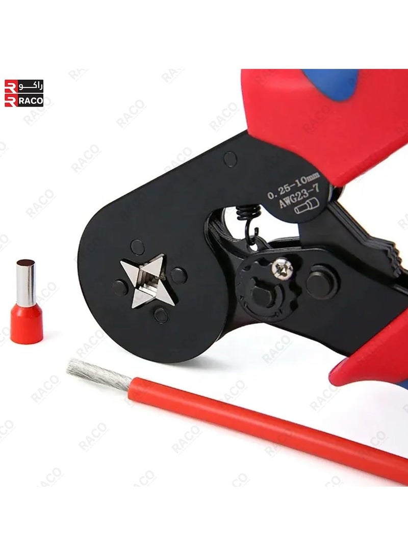RACO Giffex Crimping Plier Set (0.25-10mm²) with 1200 Ferrule Connectors – Self-Adjusting Ratchet Bootlace Crimping Tool for Electrical Cable Lugs