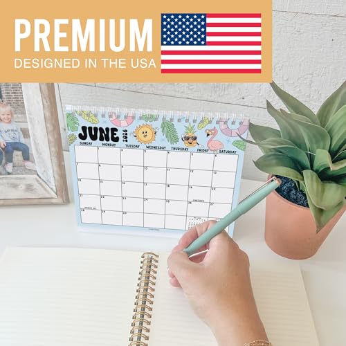 Hadley Designs Small Desk Calendar 2026-18-Month 2026 Desk Calendar Small for Home, Office & Classroom, Standing Flip Desks Calendars 2026-2027, Teacher Appreciation Gifts, Graduation Gifts - Image 3
