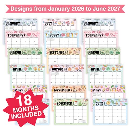 Hadley Designs Small Desk Calendar 2026-18-Month 2026 Desk Calendar Small for Home, Office & Classroom, Standing Flip Desks Calendars 2026-2027, Teacher Appreciation Gifts, Graduation Gifts - Image 4