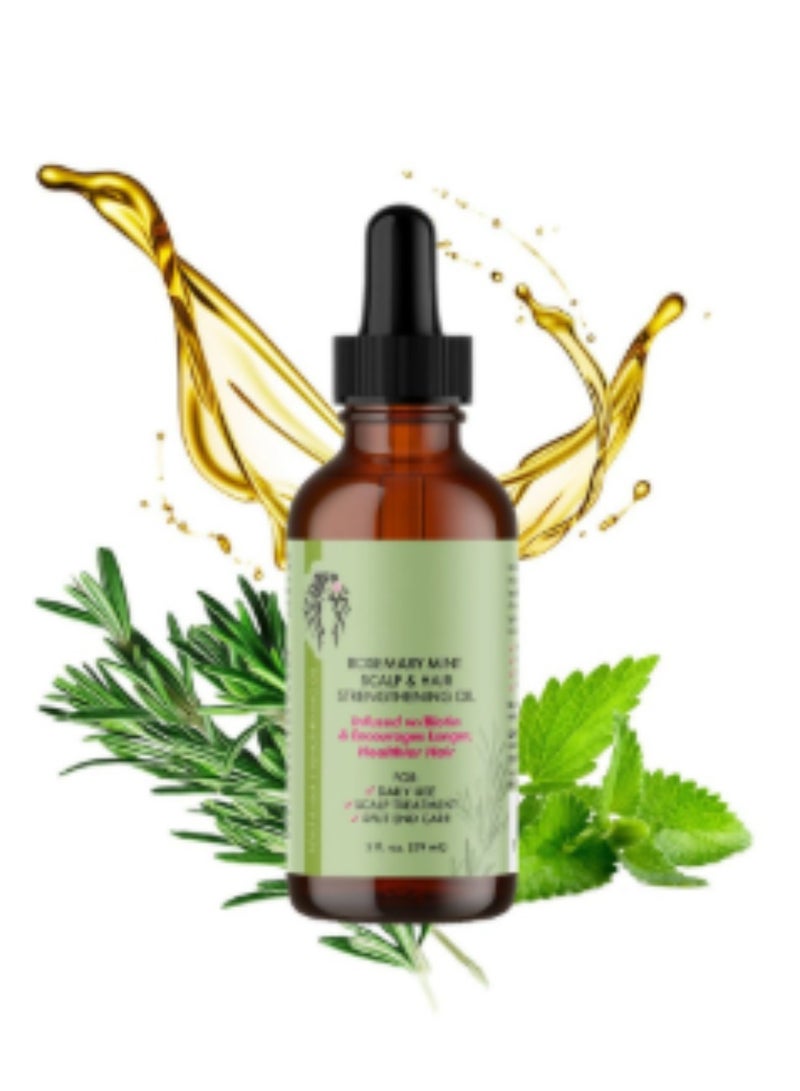 Generic Rosemary Mint Scalp & Hair Strengthening Oil Infused W/Biotin & Encourages Growth 59ml  - Image 2