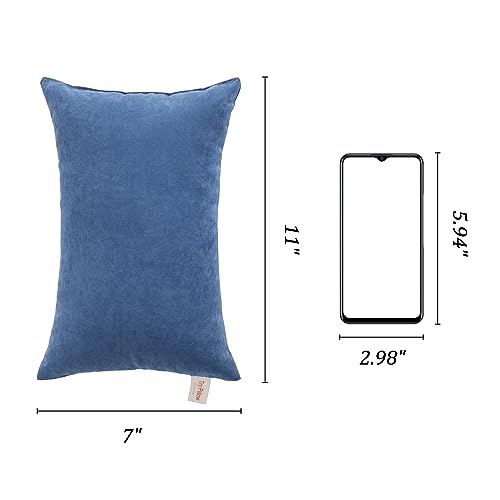 BEDSUM 2 Pack Tiny Pillows, 11"x7" Microfiber Mini Pillow for Travel, Pets, Soft and Machine Washable Small Pillows for Neck, Wrist, and Knee Comfort, Denim Blue - Image 5