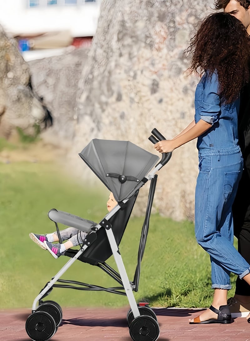 Mababy Ultra-Lightweight Foldable Baby Stroller for Babies 6-36 Months, Portable Travel  Buggy with Reclining Seat, One-Hand Fold, PVC Back Support & Shock Absorption - 3.7kg, Load up to 27kg - Image 4